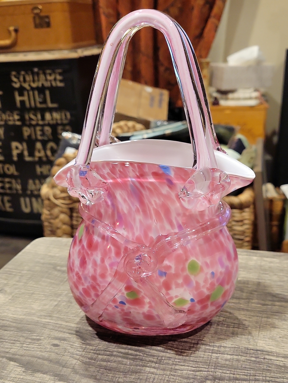 Murano Glass Vintage Purse Vase..Like New Condition.Stunning!